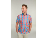 DOUBLE TWO MULTI-COLOURED CHECK SHORT SLEEVE SHIRT 2XL - 5XL