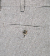 Skopes Men's Tailored Fit Suit Trouser Jude  Herringbone in Stone Waist 32 to 56