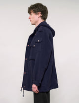 IMMORTAL Hooded Parka - Navy Waffle Texture