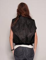 MA-2 Light Weight Collared Bomber Gilet in Black
