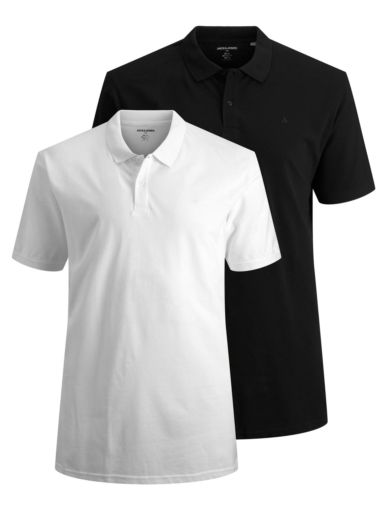 Jack & Jones Plus Size Men's Pique Basic Polo in XL-6XL, 3 Colours