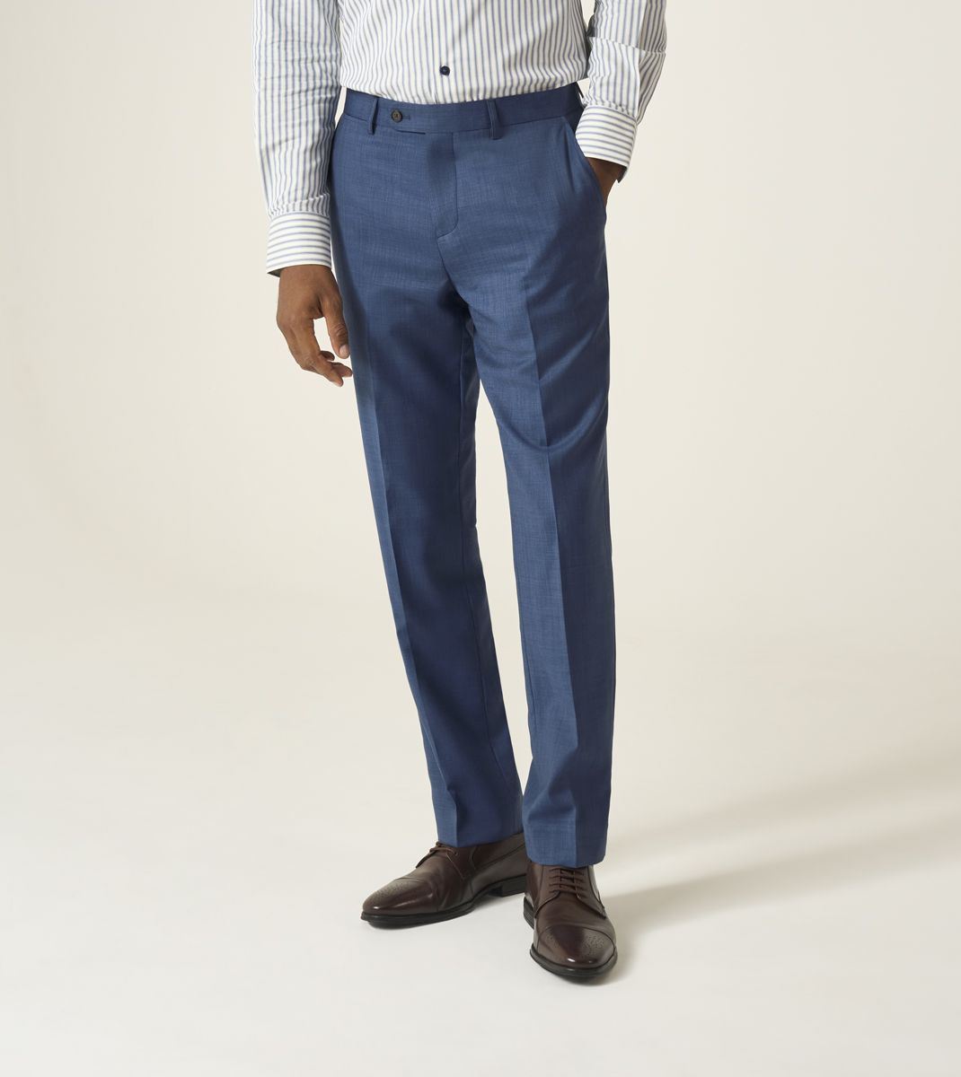Skopes Remo Wool Rich Suit Tailored Fit Trouser For Men ins Blue, 30W-58W