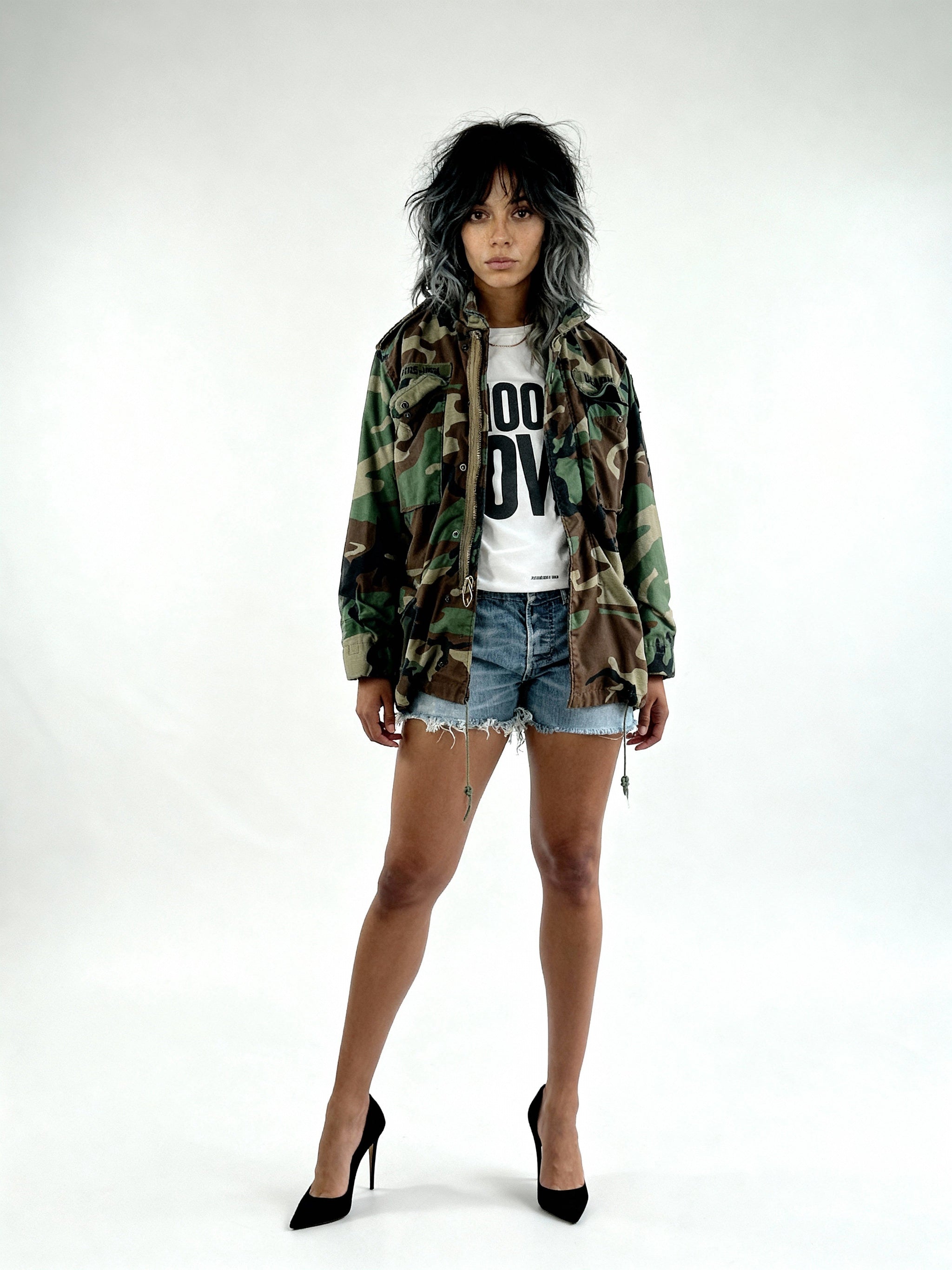 Original Vintage US Army M65 Camouflage Jacket UK 8 - 14