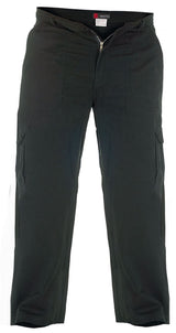 Duke London Mens Big Size Relaxed Fit Pure Cotton Cargo/Combat Trousers in Black