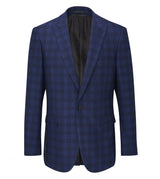 Skopes Men's Felix Slim Fit Check Jacket in Blue 38 to 48 Short to Long