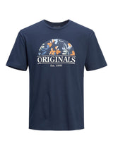 Jack & Jones Plus Size Men's Short Sleeve Crew Neck Tee in Navy Blazer Size 1XL-6XL