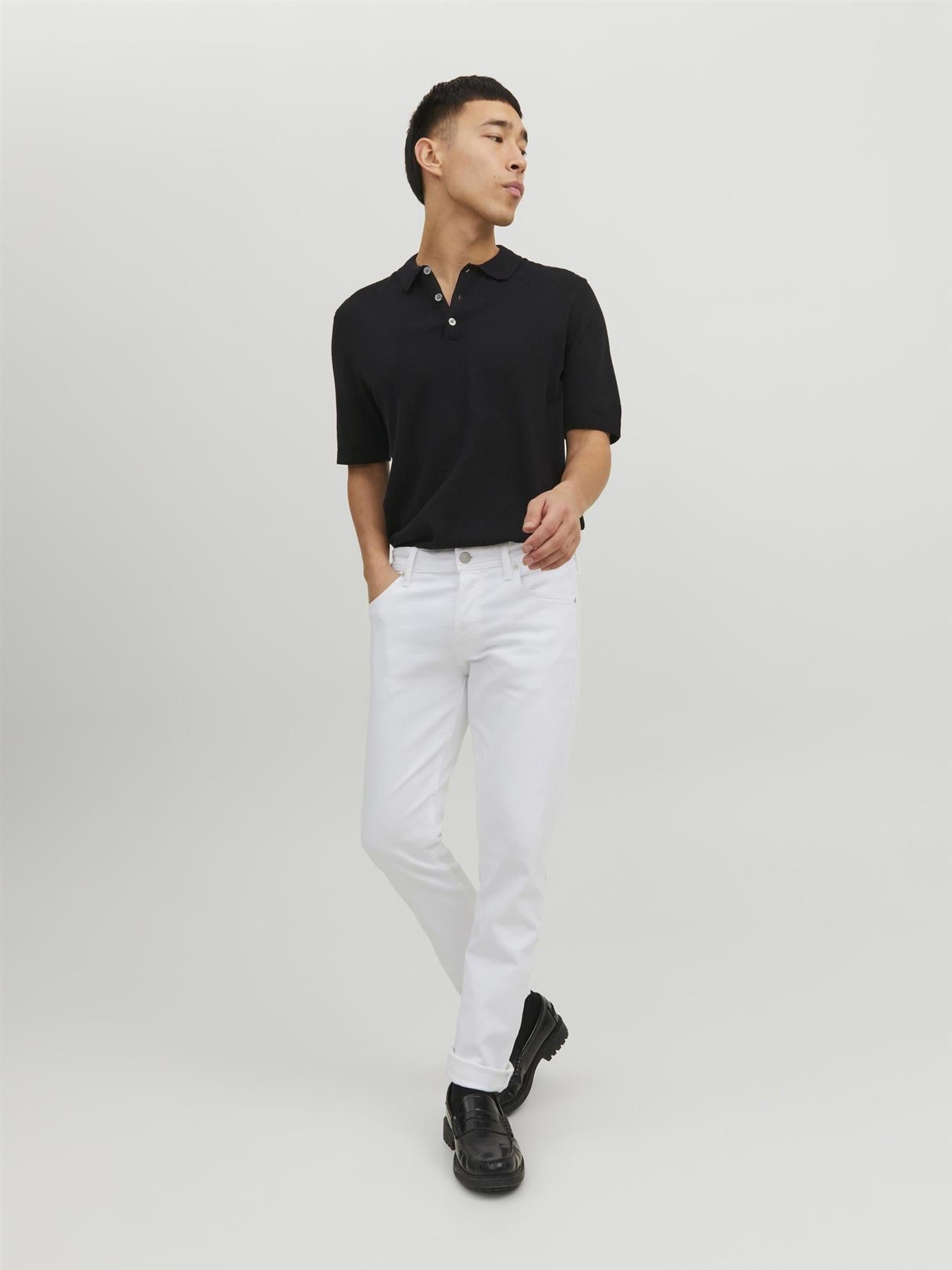 Jack & Jones Slim Fit Jeans For Men (JJIGLENN JJORIGINAL MF 221 SN) in White, 31W