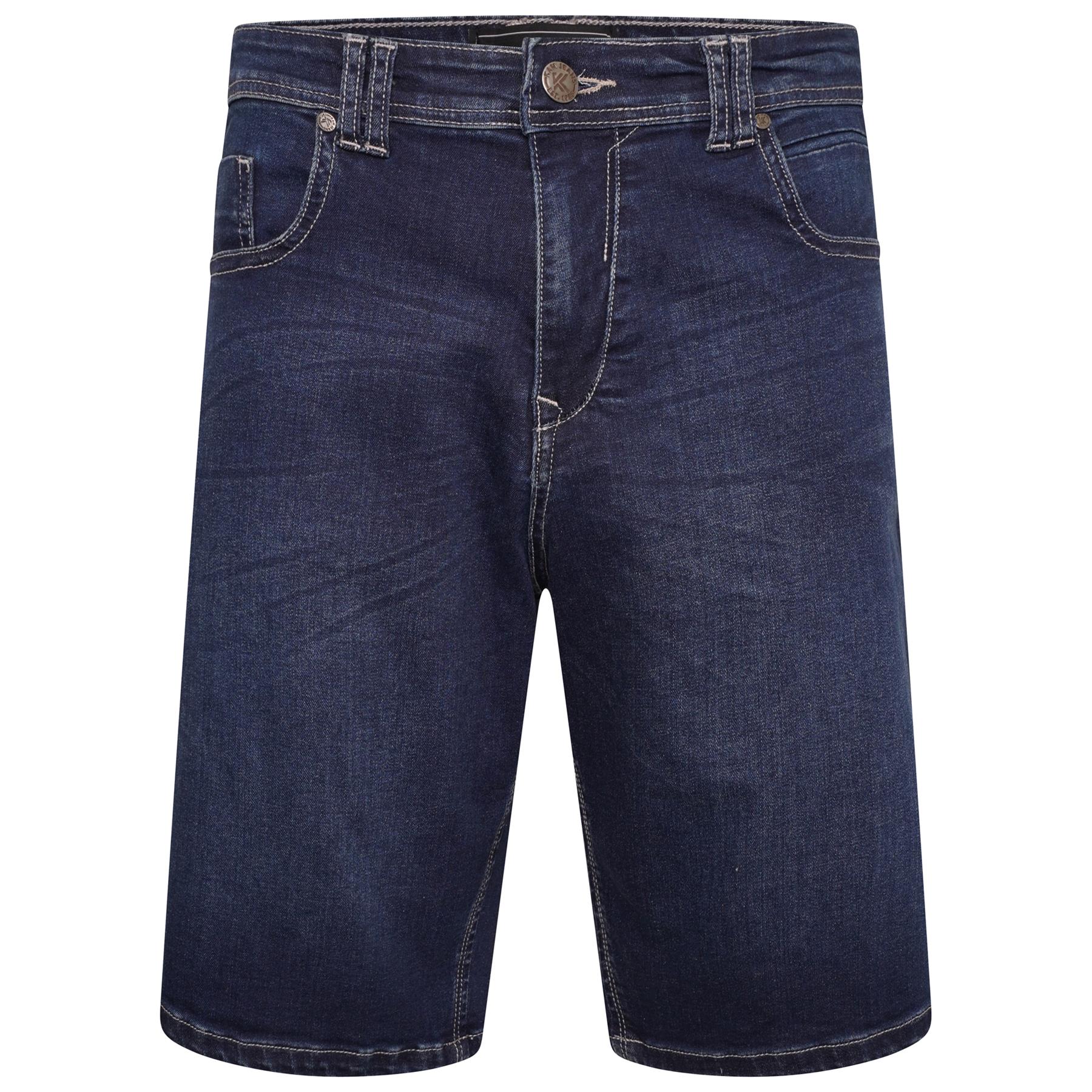 KAM Mens Plus Size Denim Shorts with Emboss in 2 Colour Options 40 to 60