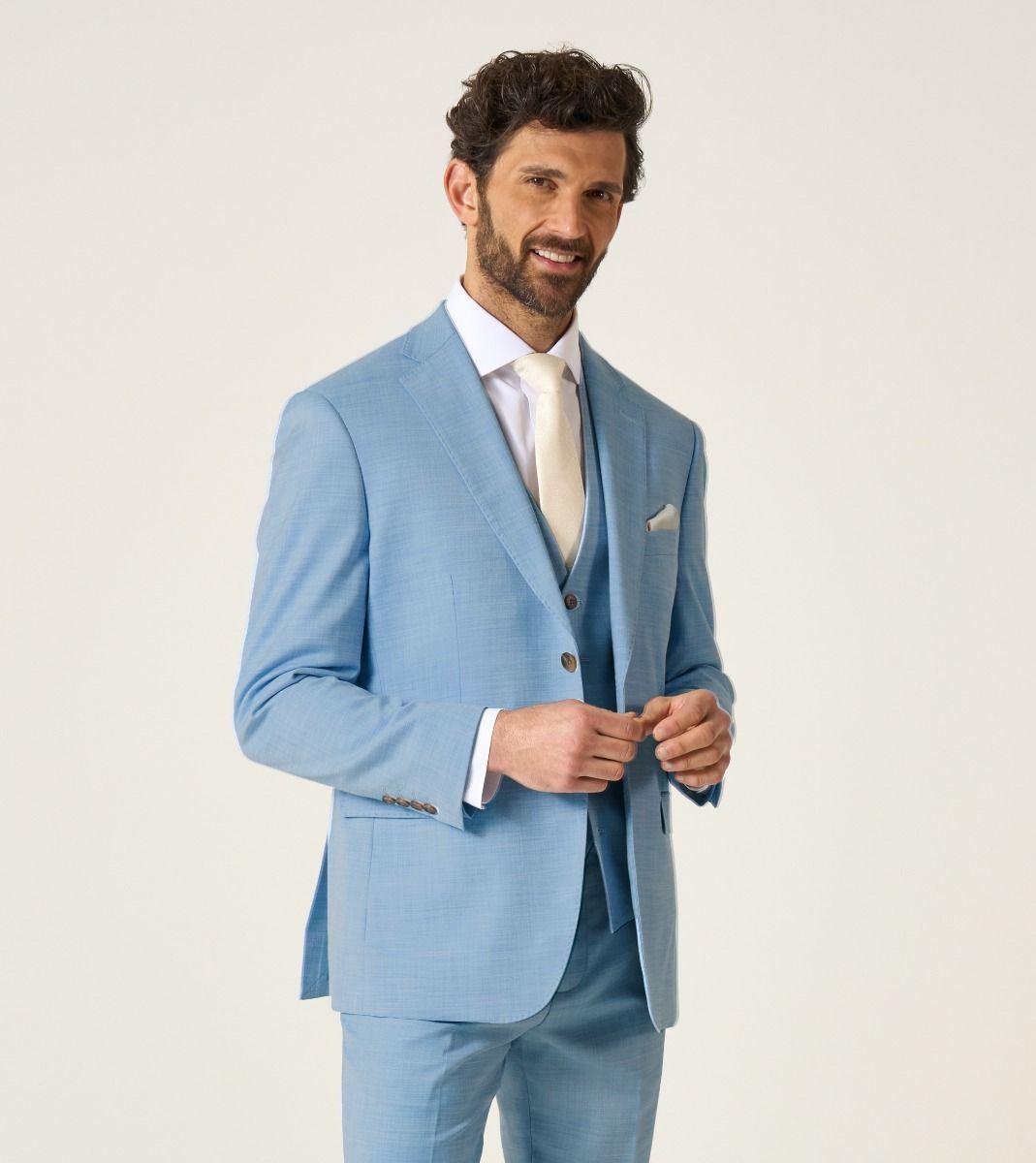 Skopes Lucien Suit Tailored Fit Jacket For Men in Sky Blue, 36S-62L