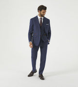 Skopes Guildford Suit Tailored Fit Jacket For Men in Navy Blue Check, 52R-62R