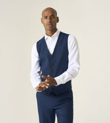 Skopes Wright Suit Waistcoat For Men in Navy Blue Pinstripe, 34R-62R