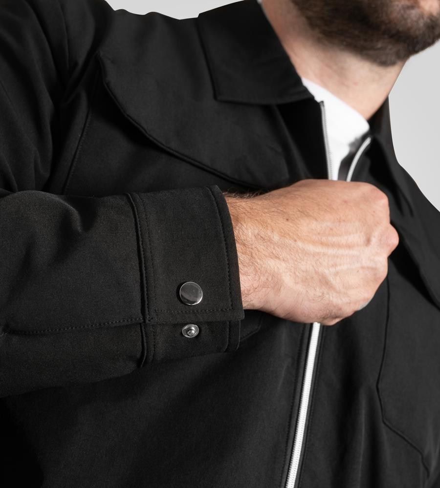 D555 WIMBLEDON Couture Stretch Zip Through Jacket For Men in Black, 2XL-6XL