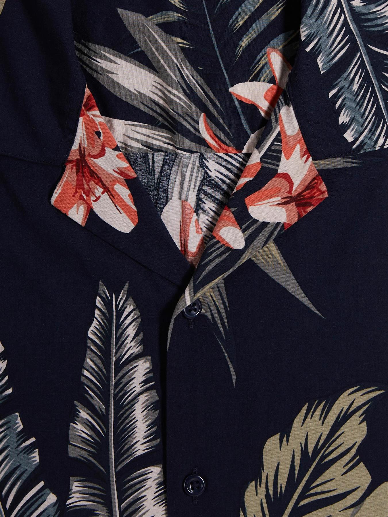Jack & Jones Big & Tall Fit Size Men's Floral Short Sleeve Shirt In Soft Touch Viscose Size 1XL-6XL, 2 Colours