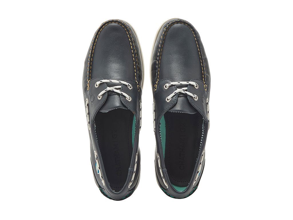 Chatham Leather Boat Shoes For Men - Crew G2 in Navy, 6-15
