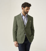 Skopes Tailored Fit Padua Jacket For Men in Herb Green Herringbone, 36S-62L