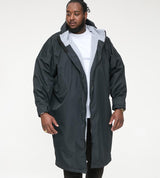 D555 WEBBER Sherpa Lined Showerproof Changing Robe For Men in Black, 2XL-6XL