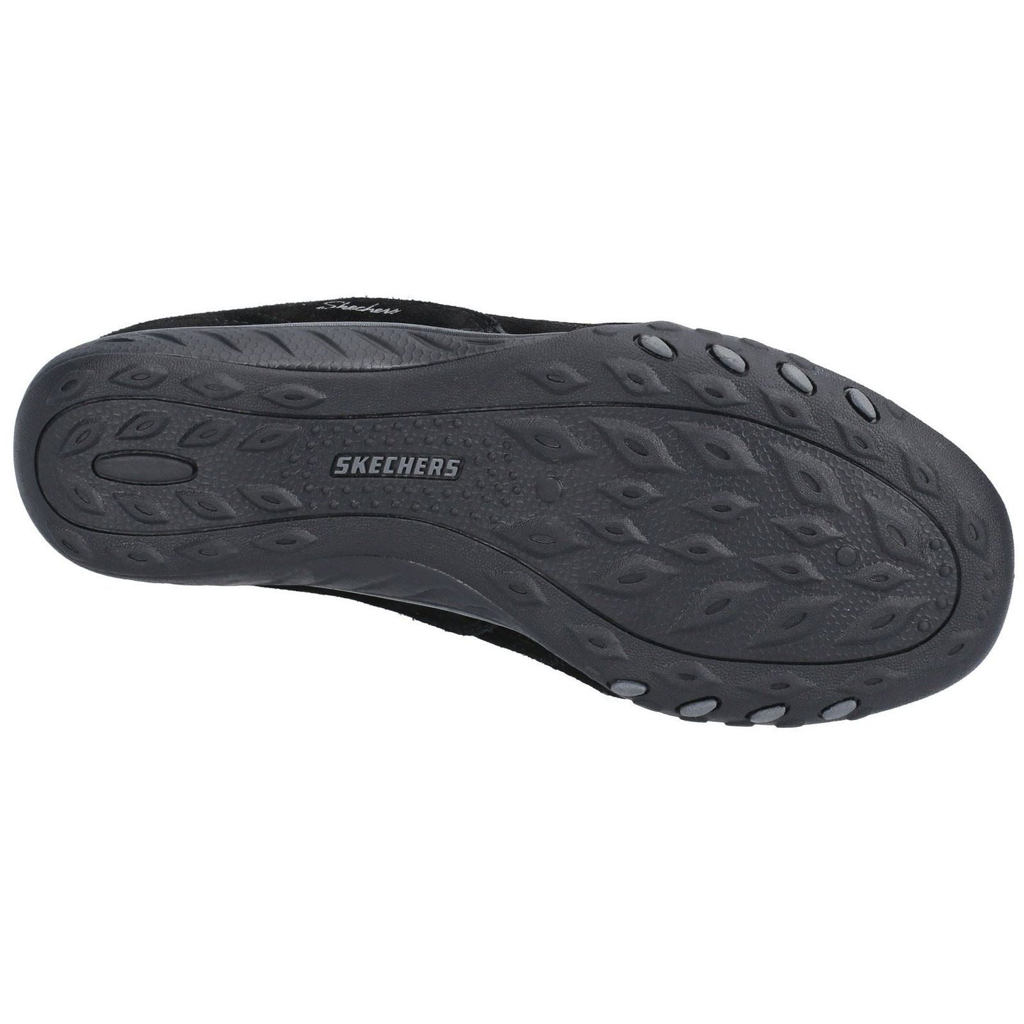 Skechers (GAR23845) Women's Breathe-Easy-Weekend Wishes Suede & Mesh Lace Up Trainer in Black 3 to 8