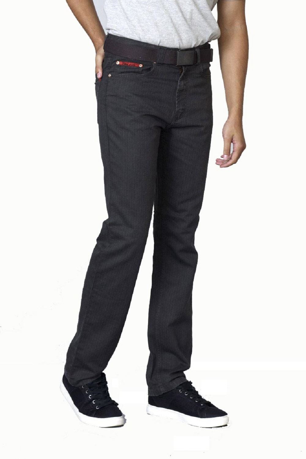 Duke London Mens Regular Original Fit Bedford Cord Enzyme Washed Jeans With Belt (Canary)