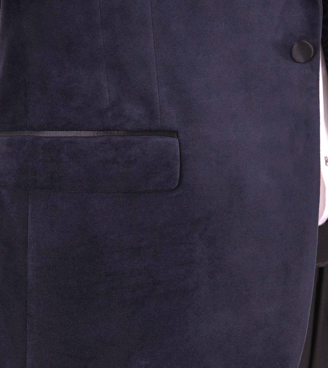 Skopes Men's Tailored Fit Jive Velvet Sports Jacket Blazer in Navy in 54 to 62 Regular to Long