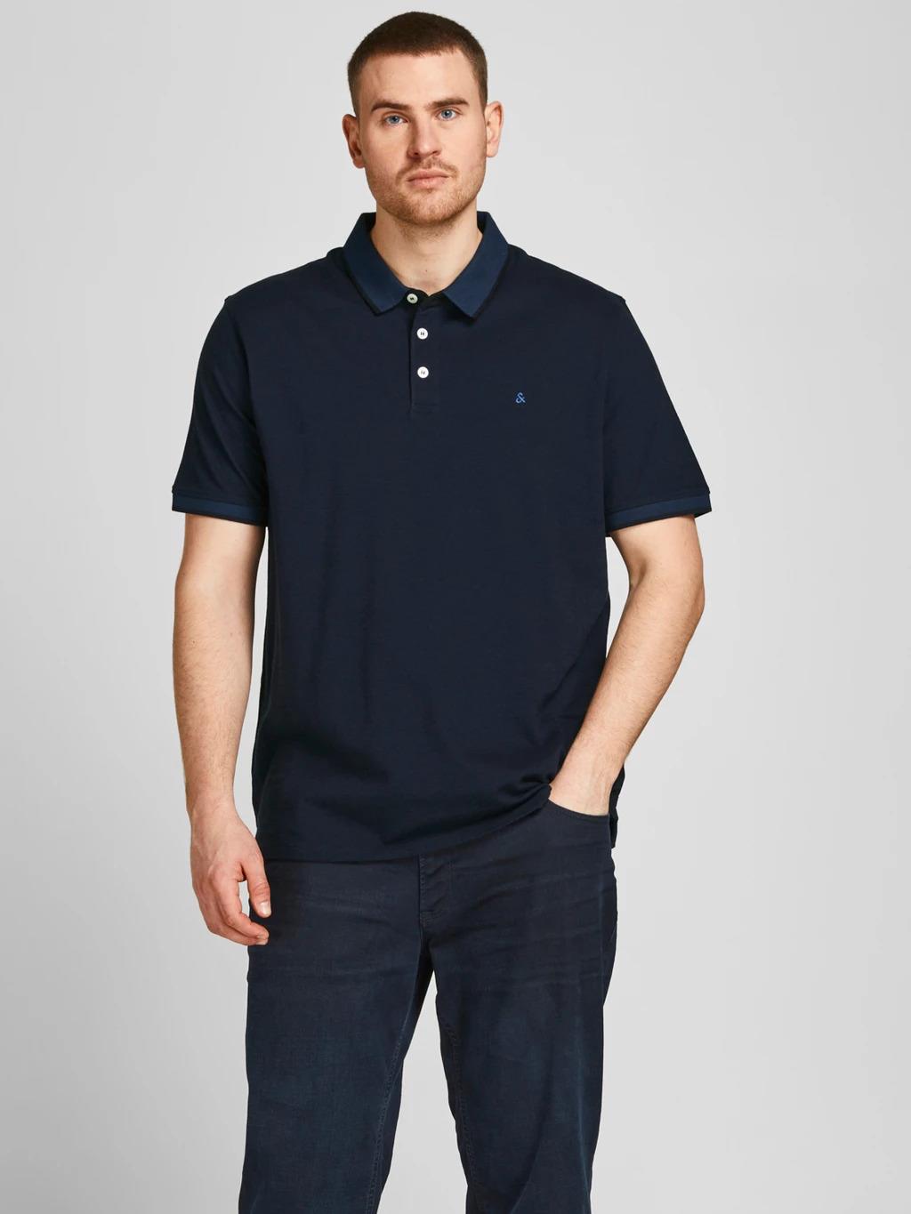 Jack & Jones (12143859) Men's Plus Size JJEPAULOS Polo Shirt in 6 Colours 2XL to 6XL