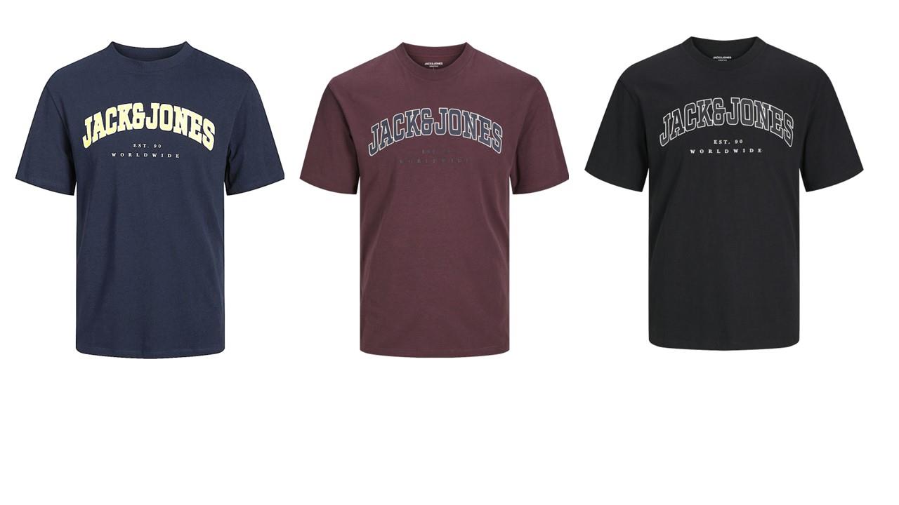 Jack & Jones Men's Big Size Jjecaleb Varsity Crew Neck T-Shirt 2 Colours, 2XL to 6XL