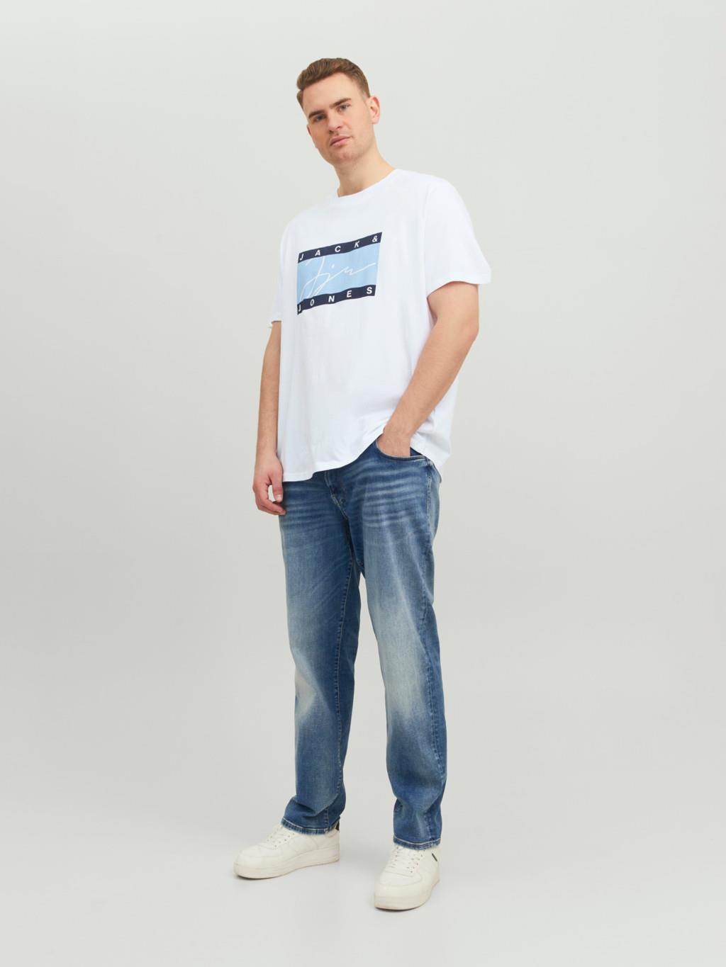 Jack & Jones Men's Plus Size JORJOSHUA Crew Neck Tee in 3 Colours 1XL to 6XL