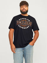 JACK & JONES Plus Size Short Sleeve Brand Logo T-Shirt for Men in 2 Colours, 2XL-6XL