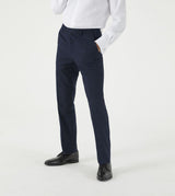 Skopes Hewes Suit Tailored Fit Trousers For Men in Navy Blue Self Check, 30W to 58W