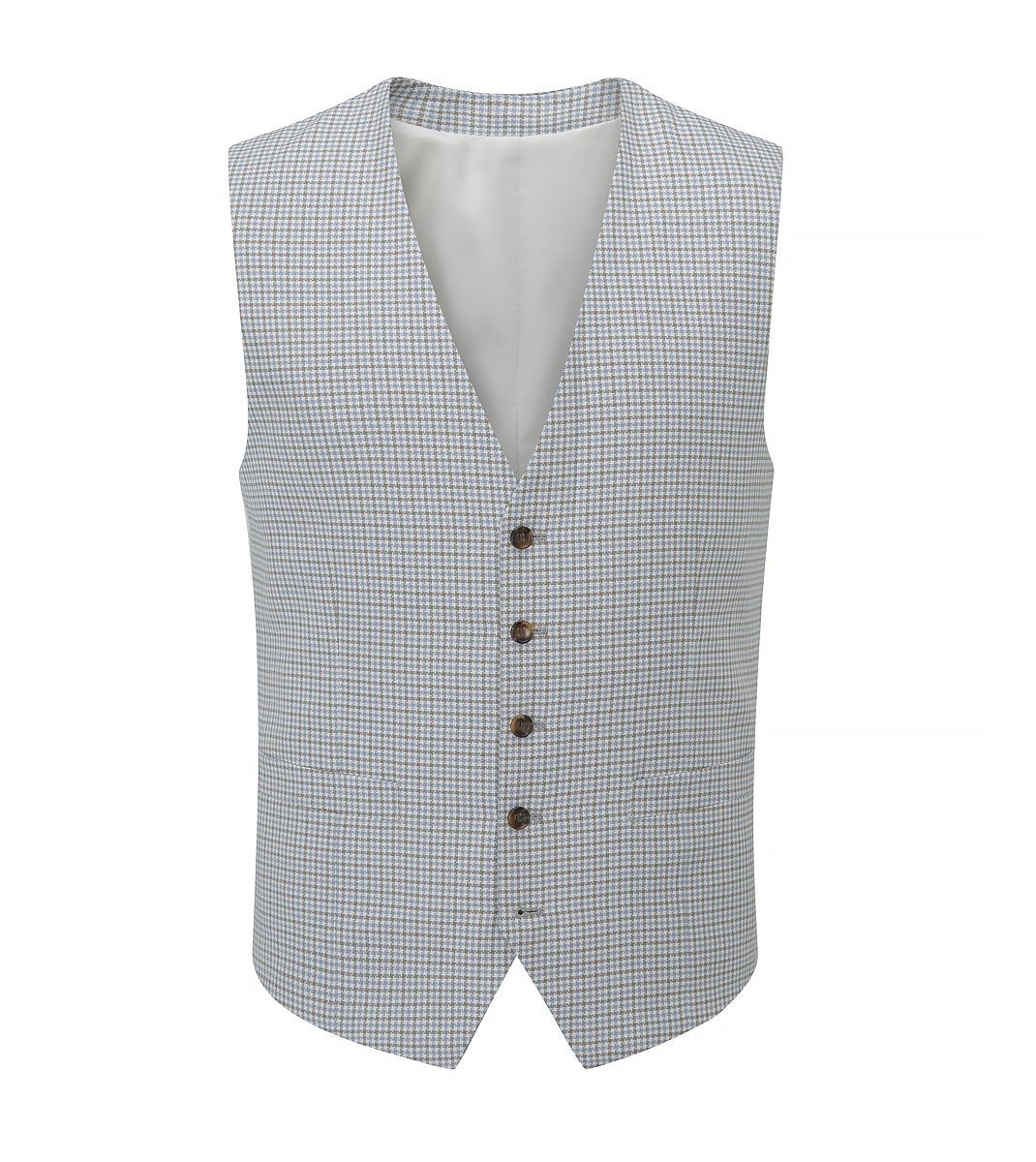 Skopes Carter Waistcoat For Men in Brown Puppytooth, 36R-62R