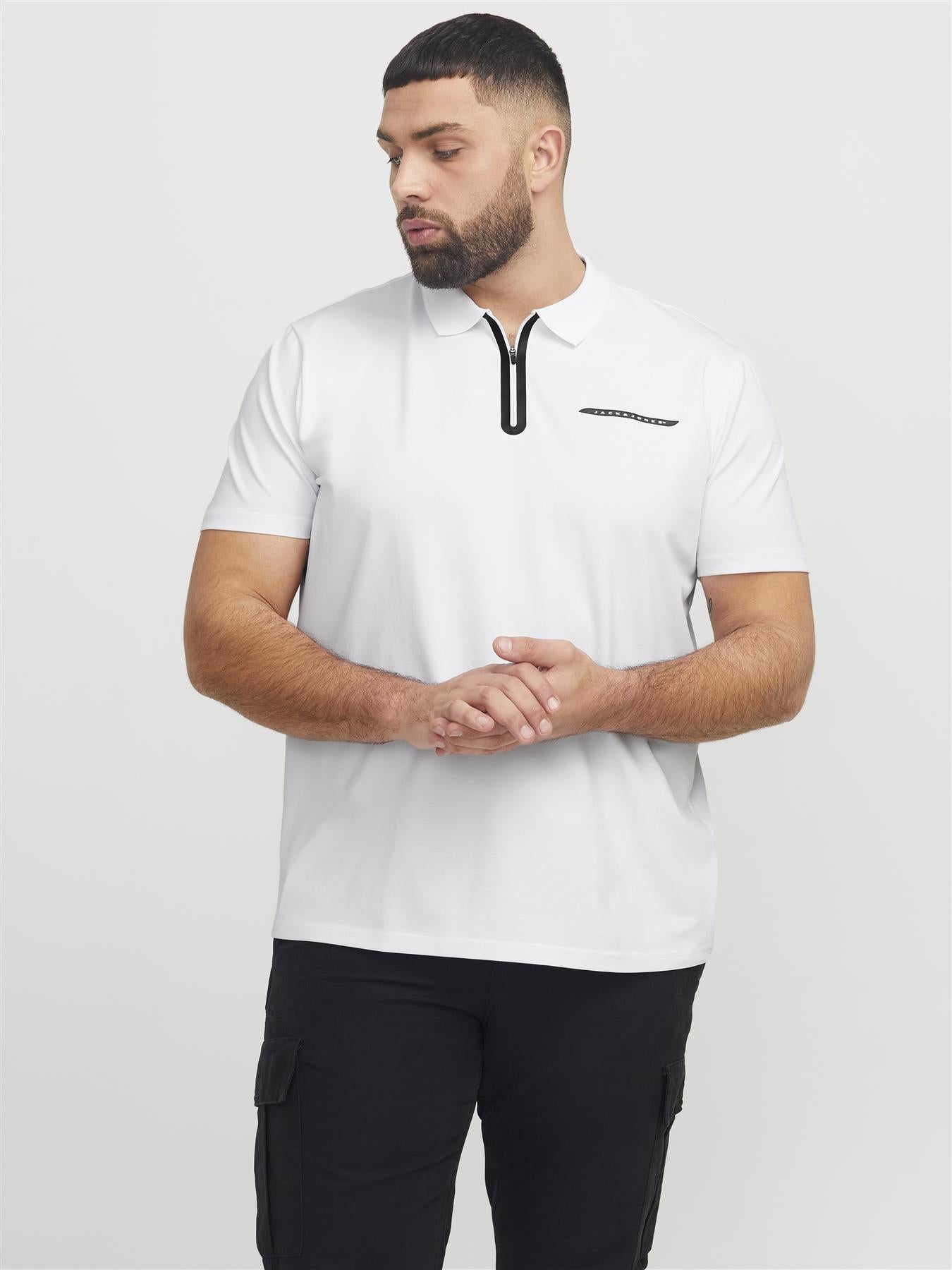 Jack & Jones Short Sleeves Polo Shirt For Men (JCOFUSION PIQUE) in 3 Colours, 4XL-7XL