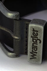 Wrangler Men's Premium Leather Metal Loop Belt in 3 Colours Size 80" to 115"