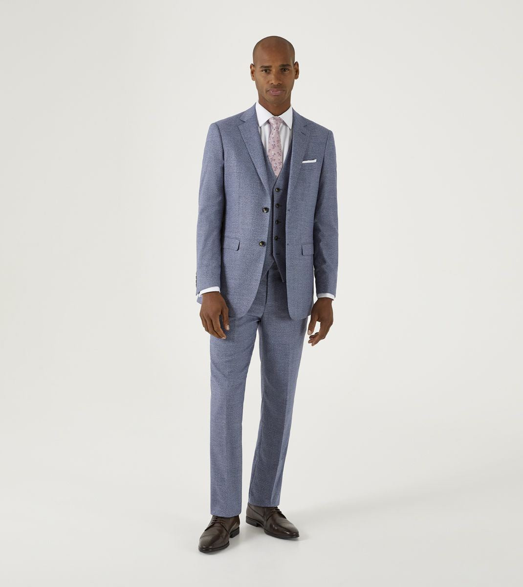Skopes Tailored Fit Jodrell Suit Trouser For Men in Blue Marl, 30W-58W