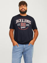 JACK & JONES Plus Size Short Sleeve Brand Logo T-Shirt for Men in 2 Colours, 2XL-6XL