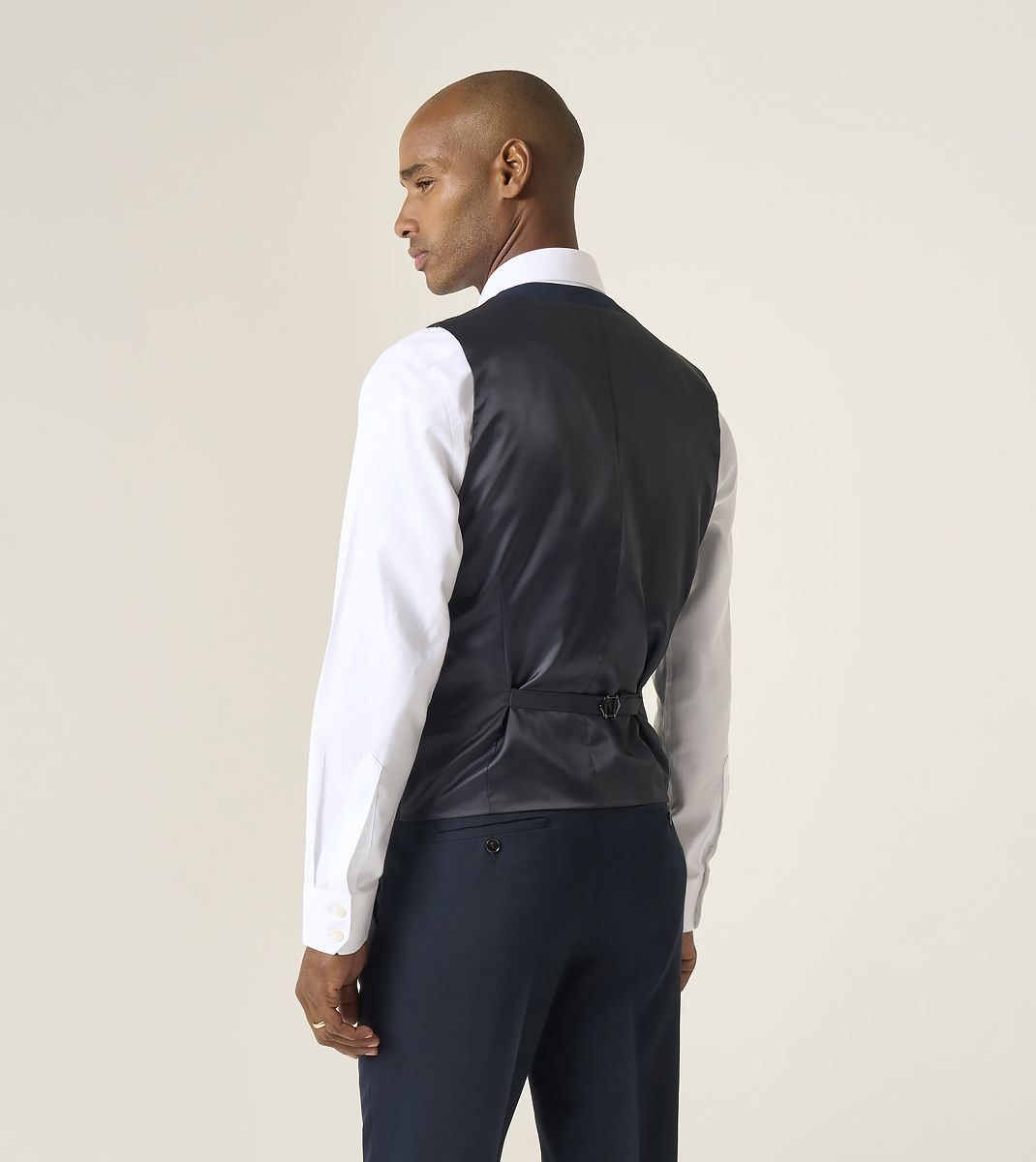 Skopes Harcourt Suit Waistcoat For Men in Navy Ink Tweed Effect, 36R-62R