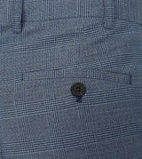 Skopes Tailored Fit Anthony Suit Trouser For Men in Blue Check, 30W-58W