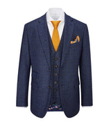 Skopes Woolf Suit Jacket For Men's in Navy Check, 34S to 70L