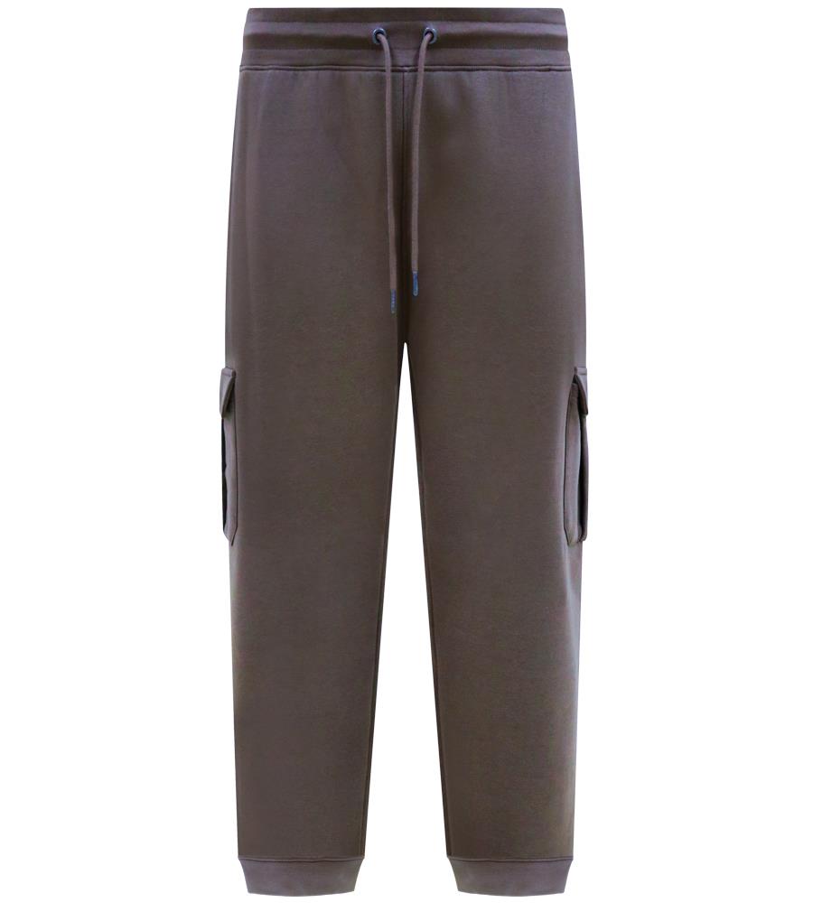 D555 EDINBURGH 2 Khaki Cargo Pocket Joggers For Men (Tall) With Ribbed Cuffs in Khaki, LT-1XLT
