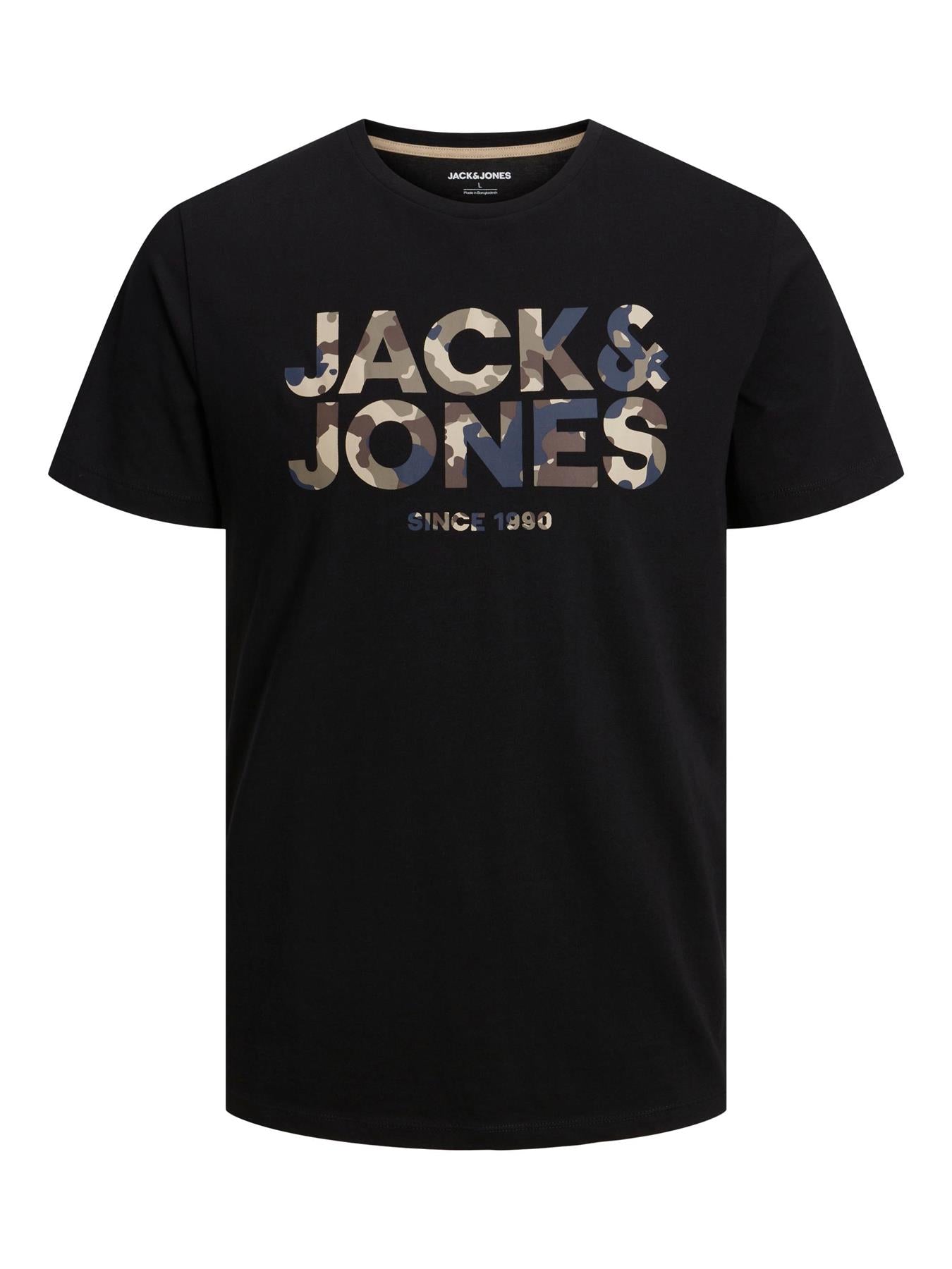 Jack & Jones Plus (12245450) JJJAMES SS Crew Neck T-Shirt in 3 Colour Options 1XL to 6XL