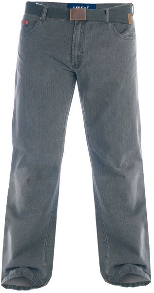 Duke London Mens Big Size Bedford Cord Enzyme Washed Jeans (Canary) in Charcoal