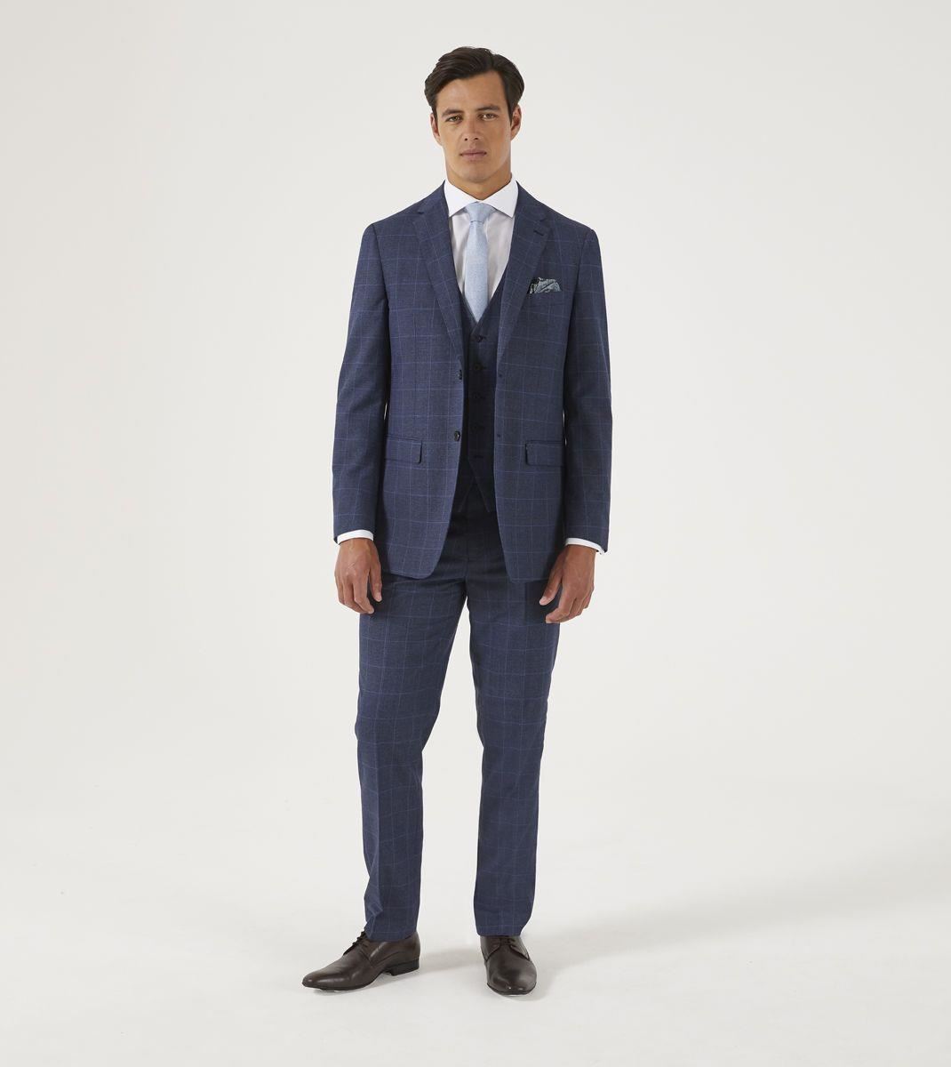 Skopes Men's Anello Check Pattern Waist Coat in Blue 34 to 62 Regular