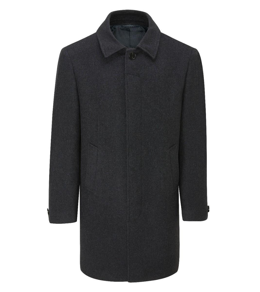 Skopes Men's Plus Size Wool Blend Overcoat In Charcoal Size Small To 4Xl