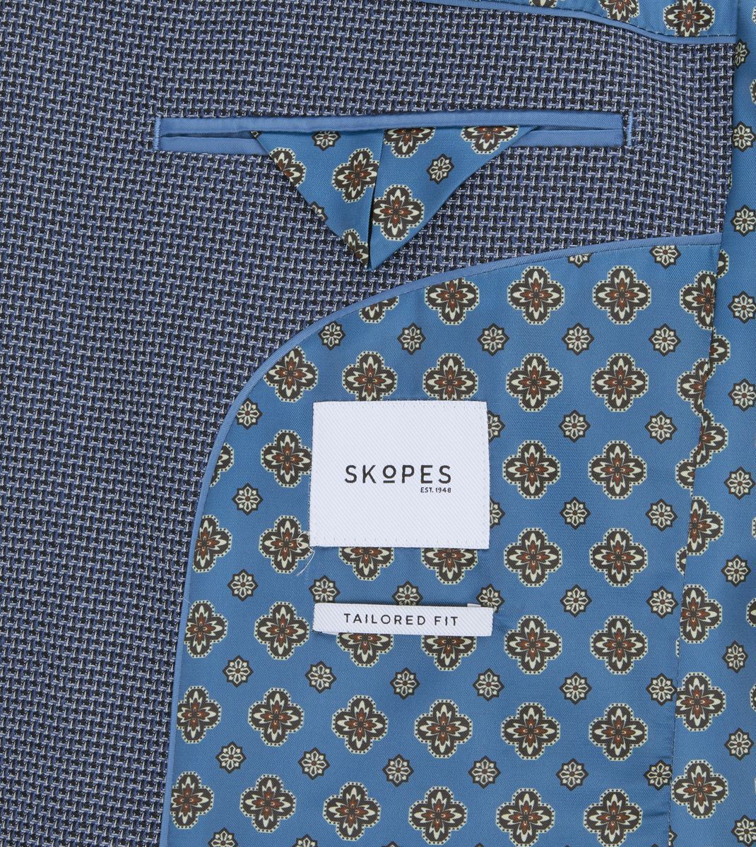 Skopes Doug Textured Tailored Fit Jacket For Men in Blue, 36S-62L