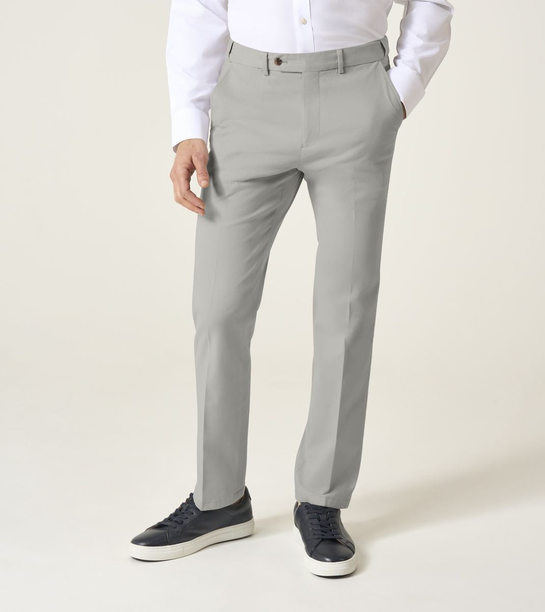 Skopes Antibes Tailored Fit Chino Trouser Ecru Beige, 30W-46W
