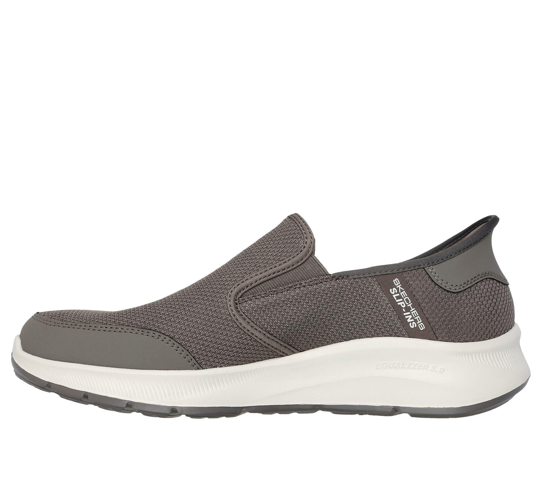 Skechers Slip On Sneaker Shoe For Men Equalizer 5.0 Drayze Slip-Ins in Taupe, 5.5-13