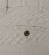 Skopes Tailored Fit Charlie Suit Trouser For Men in Stone Beige Check, 30W-58W