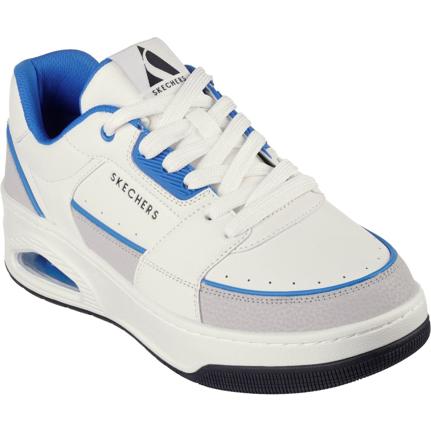 Skechers Men Trainers - Uno Court Low-Post in White/Blue, 6-12 - GAR183140