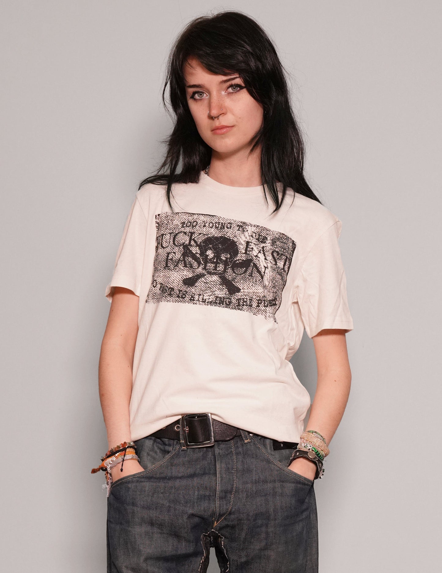 F*ck Fast Fashion T-Shirt in Ecru