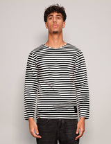 Vintage Naval Long Sleeve T-Shirt in Black Stripe