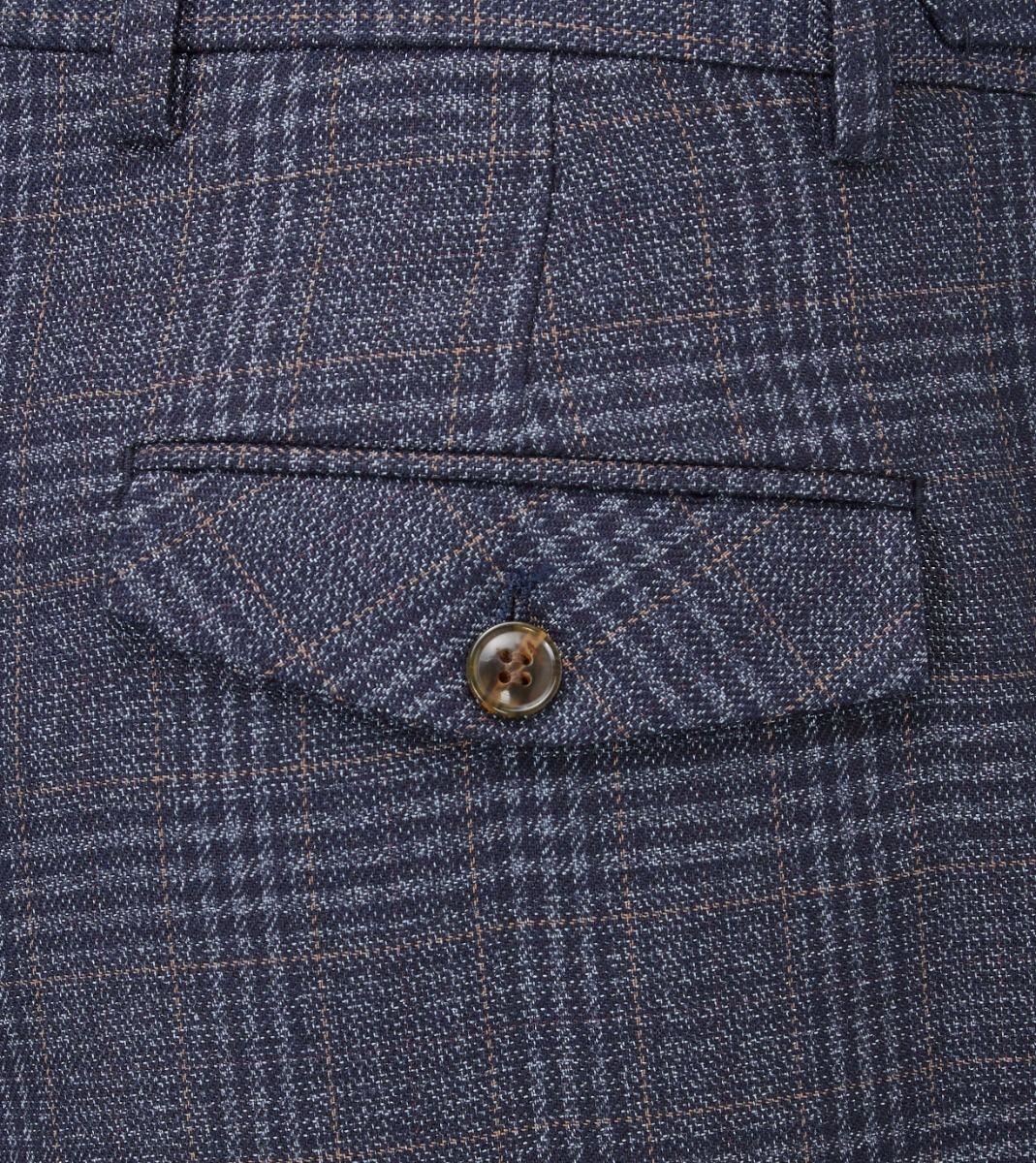 Skopes Men's Woolf Tailored Fit Trouser in Navy Check 28 Short to 66 Regular