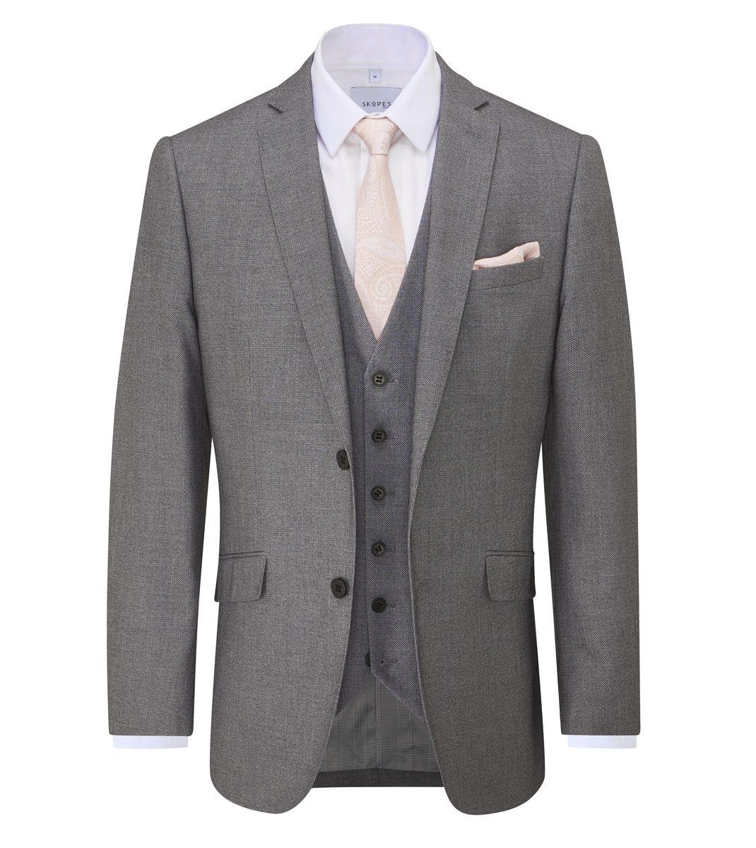 Skopes Men's Tailored Fit Harcourt Jacket in Silver 34 Short to 68 Long